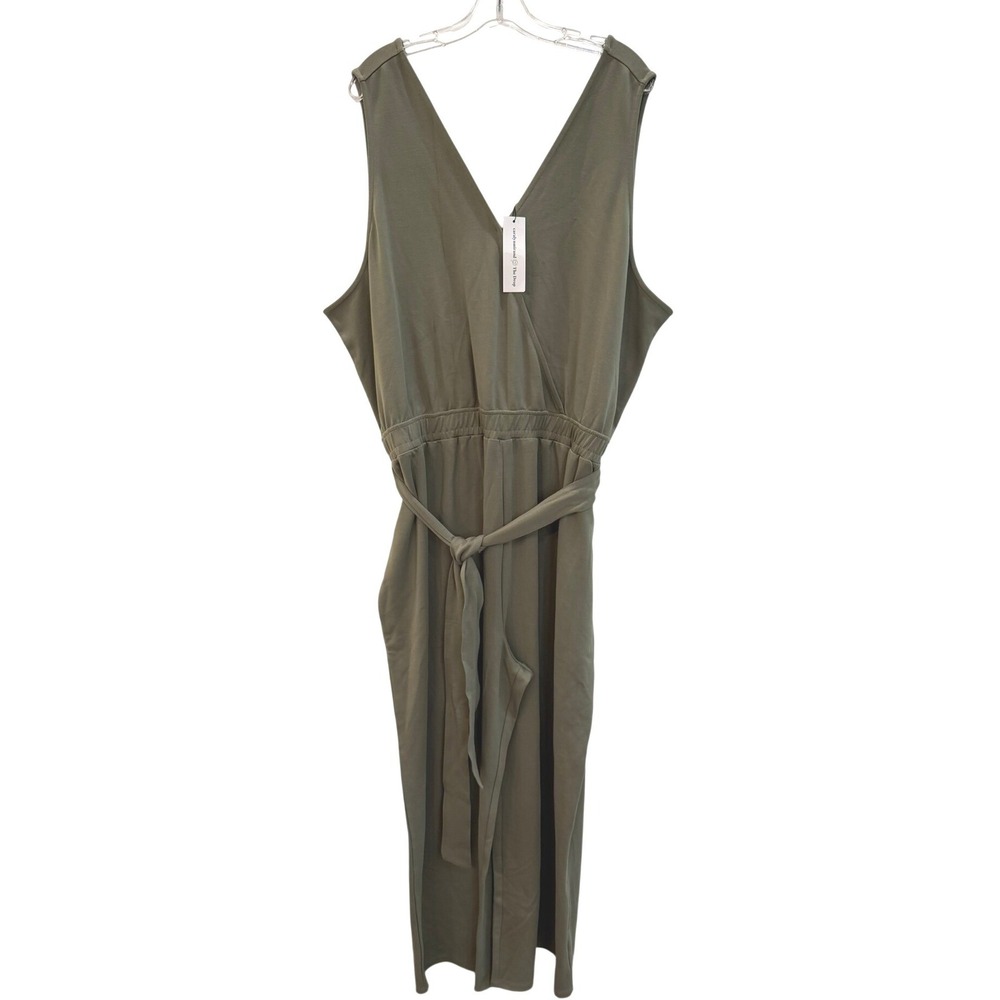 The Drop x Caralyn Mirand Jumpsuit Olive Green 3X Sleeveless Wrap Wide Leg